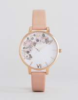 Thumbnail for your product : Olivia Burton 1052138 Enchanted Garden Leather Watch In Pink & Rose Gold