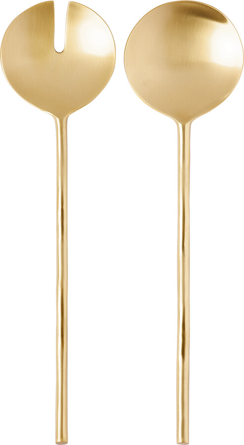 Fazeek Gold Wave Salad Server Spoons