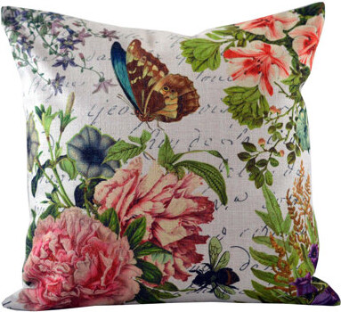 Golden Hill Studio Butterfly Floral Throw Pillow Cover