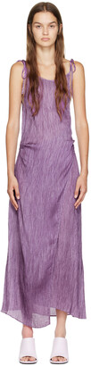 Acne Studios Purple Crinkled Maxi Dress