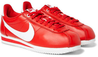 Nike + Stranger Things Cortez Qs Full-grain Leather Sneakers - Red