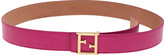 Thumbnail for your product : Fendi Pink Leather FF Logo Buckle Belt 90 CM