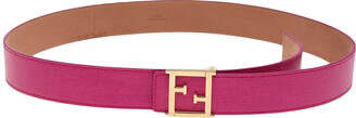 Fendi Pink Leather FF Logo Buckle Belt 90 CM