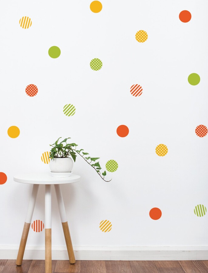Etsy Mixed Dots Wall Decals Polka Dots, Stripes, Solid Colors - Peel & Stick