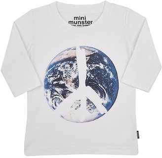 Munster Earth & Peace Sign Graphic T-Shirt-WHITE