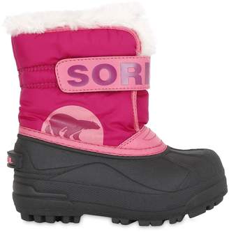 Sorel Logo Nylon Canvas Snow Boots