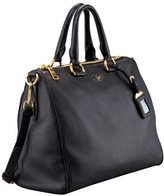 Thumbnail for your product : Prada Daino Medium Zip Tote Bag, Black (Nero)