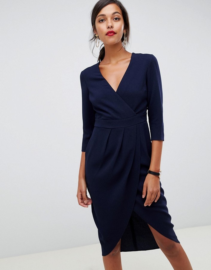 wrap skirt midi dress