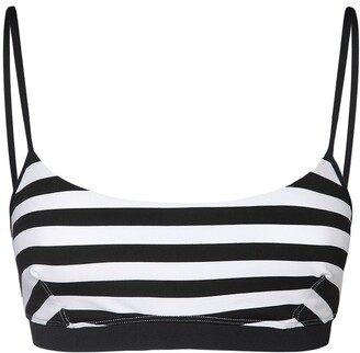 striped bikini top black and white