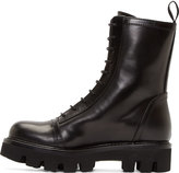 Thumbnail for your product : Versus Black Safety Pin Combat Boots