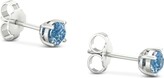 Thumbnail for your product : Forever Grown Diamonds Lab-Created Blue Diamond Solitaire Stud Earrings (1/2 ct. t.w.) in Sterling Silver