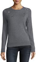 Zadig & Voltaire Miss Ter Crewneck Cashmere Sweater w/ Beaded Embellishment