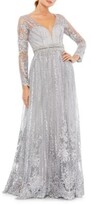 Thumbnail for your product : Mac Duggal Floral Embroidered Illusion-Neck Gown