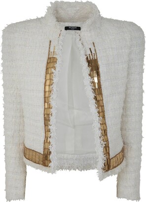 Balmain Side Embroidered Tweed Jacket