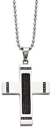 Black Diamond Mens 1/10 CT. T.W. Color-Enhanced Stainless Steel Black Ion-Plated Pendant Family