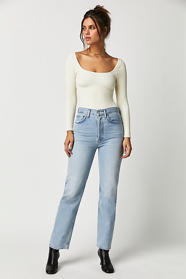 We The Free Maggie Mid-Rise Straight-Leg Jeans by at Free People - ShopStyle