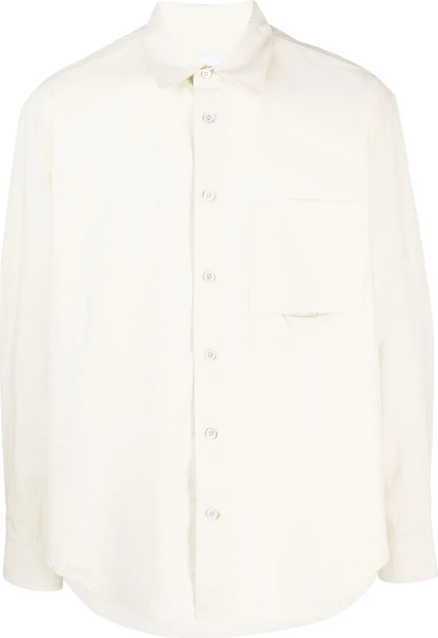 Solid Homme Logo-Embroidered Cotton Shirt