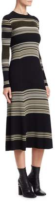Proenza Schouler Merino Wool Stripe Midi Dress