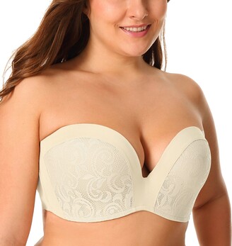 Delimira Women's Strapless Push Up Bras Support Padded Plus Size