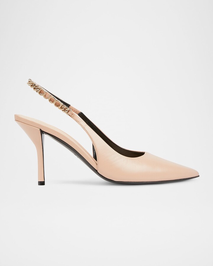 Gucci Signoria Slingback Leather Pumps
