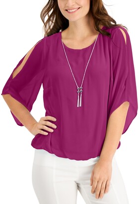JM Collection Bubble-Hem Necklace Top, Created for Macy's