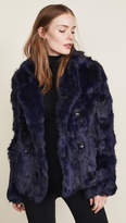 Thumbnail for your product : Adrienne Landau Textured Rabbit Pea Coat