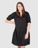 Thumbnail for your product : Love Your Wardrobe Women's Black Midi Dresses - Madison Drop Waist Shirt Dress