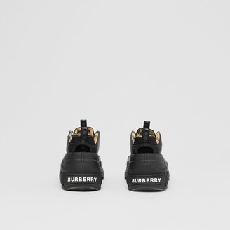 Burberry Nylon and Patent Leather Arthur Sneakers