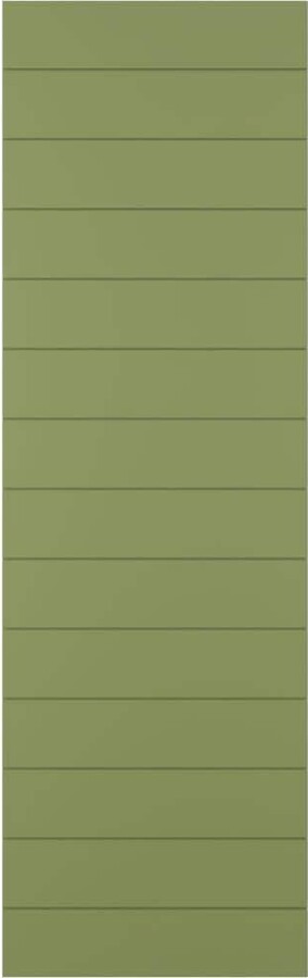 15 in. x 61 in. True Fit PVC Horizontal Slat Modern Style Fixed Mount Board and Batten Shutters, Moss Green (Per Pair)
