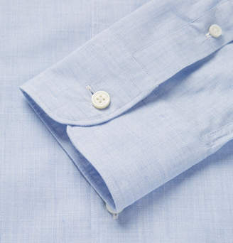 Ermenegildo Zegna Checked Cotton Shirt - Men - Blue