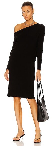 Norma Kamali Drop Shoulder Dress in Black - ShopStyle