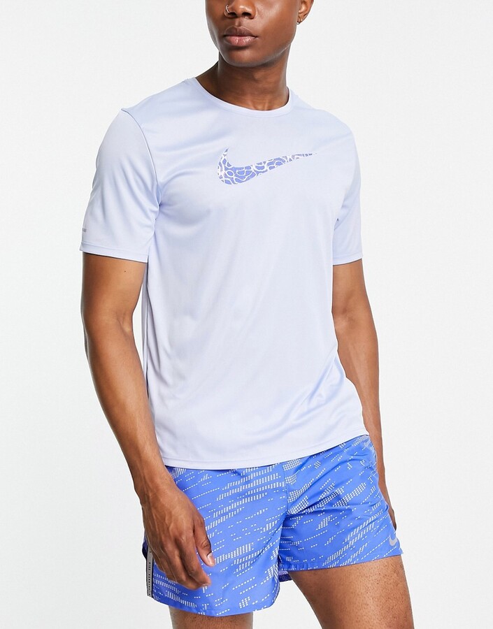 Nike Running Wild Run Miler Dri-FIT Swoosh t-shirt in blue - ShopStyle