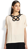 Thumbnail for your product : Diane von Furstenberg Silk Cutout-Neckline Tunic