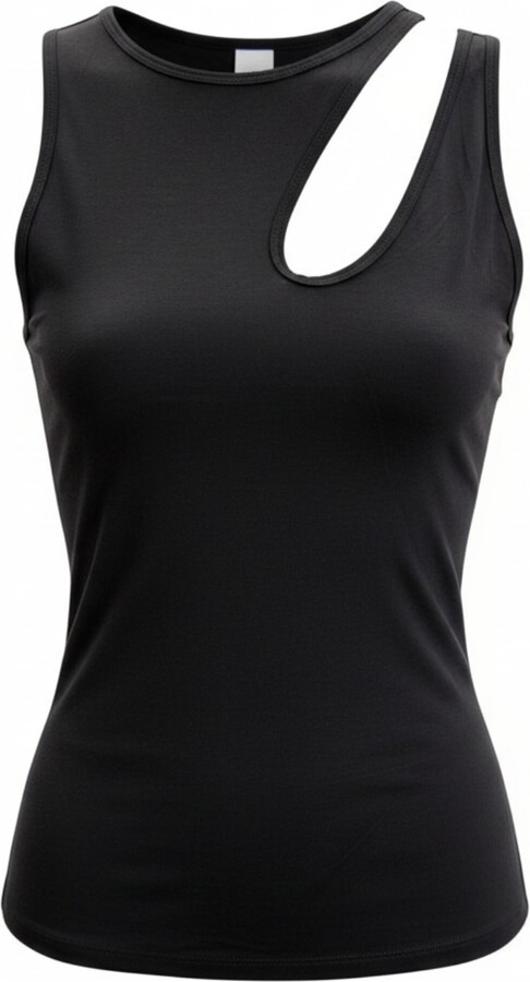 Altra Volta Black Asymmetric Tank Top