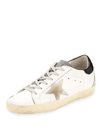 Golden Goose Superstar Glittered Leather Low-Top Sneakers
