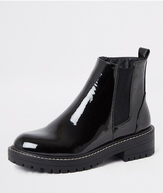 River Island Chunky Patent Ankle Boot