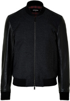 Thumbnail for your product : DSquared 1090 Dsquared2 Wool Bomber Jacket with Leather Sleeves