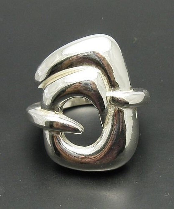 Etsy R000406 Stylish Sterling Silver Ring Solid 925