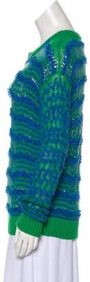 Kenzo Rib Knit Long Sleeve Sweater Blue Rib Knit Long Sleeve Sweater