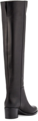 Gianvito Rossi VIP Leather Over-The-Knee Boot, Black