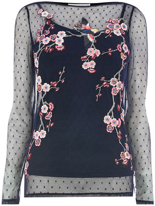 Oasis Embroidered Mesh Top