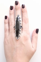 Thumbnail for your product : Low Luv x Erin Wasson by Erin Wasson Long Wood Ring with Black in Antiqued Silver