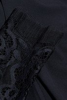 Thumbnail for your product : Michelle Mason - Lace And Stretch-crepe Jumpsuit - Navy