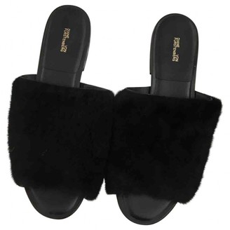 Diane von Furstenberg Black Faux fur Sandals