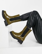 Thumbnail for your product : Monki Maddie faux leather chunky sole boots in brown