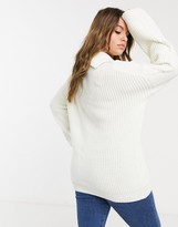 Thumbnail for your product : Fashion Union Plus jumper with half zip in cable knit