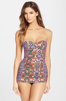 Thumbnail for your product : Jessica Simpson 'Folkloric' Shirred Swimdress