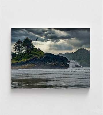 WeFrameArt Before The Storm By Chuck Burdick, Rustic Mountain Airbnb Living Room Decor Idea, River House Wall Art, Forest Cabin Decor Print