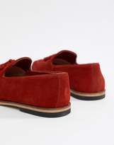 Thumbnail for your product : ASOS Design Loafers In Red Suede With Tassel