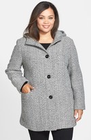 Thumbnail for your product : Gallery Hooded Tweed Coat (Plus Size)